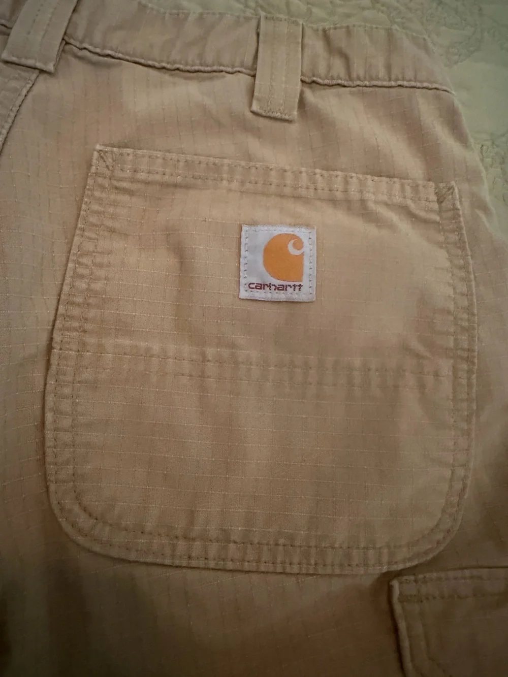 Carhartt Force Broxton Cargo Shorts 32 Tan Ripstop Utility Hiking Workwear